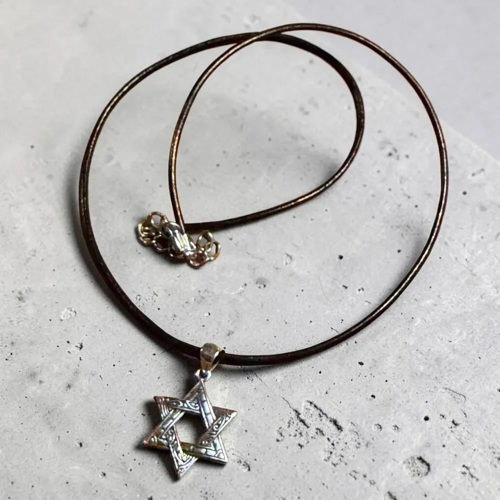 Celtic Star of David Sterling Silver Pendant Necklace